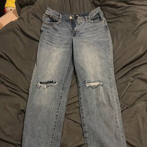 Women's Blue Distressed Jeans